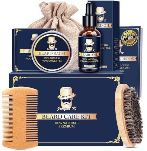 Gifts for Men, Beard Kit for Men's Daily Grooming & Care, Moisturize & Soften Facial Hair, Men's Self Care Set w/Beard Oil, Dad Day Gifts Fathers Day, Birthday Gifts for Husband Boyfriend Dad Son