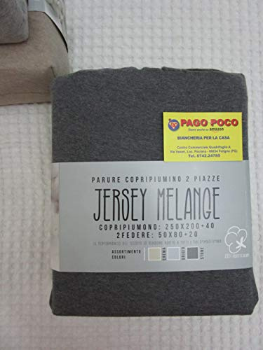 PAGO LITT Påslakan säck+100% Bomull Jersey Melange Färger:Grå+Beige+Mörkgrå Enkel-Dubbelrum nyhet 2021!!!!! (Mörkgrå, Dubbelrum)