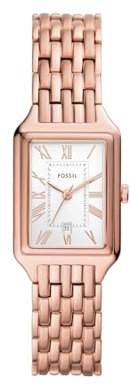 Fossil dam raquel kvarts rostfritt stål tre-handsklocka, färg: roséguld (modell: ES5271), roséguld, en storlek, Raquel tre-hand datum klocka i rostfritt stål - ES5271, Rosa guld, One Size, Raquel