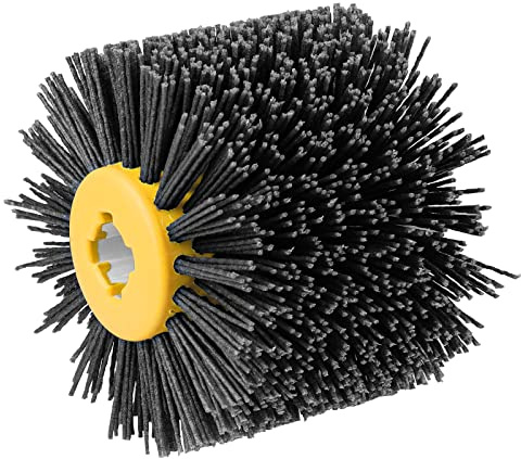 Shineboc Abrasivi Wire,Drum Brush #120 Spazzola Brunishing Lucidatura de nylon mobili in Legno Brillante per Lucidatura Striping Disegno Grit(Grigio)