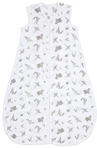aden + anais map the stars Sleeping Bag - Pack of 1 | 100% Wearable Organic Cotton Muslin Sleep Sack | Soft & Lightweight Unisex Baby Zipper Grow for Girls Boys | 18-36 Months Infant, AA1298