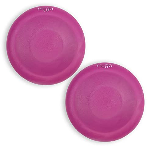 Myga Yoga Knee Pads - Pair of Non Slip Support Pads for Yoga, Pilates, Exercise and Fitness - Silicone Yoga Mat Pads for Hands, Wrists, Elbows, Knees and Ankles - PACK OF TWO - Plum