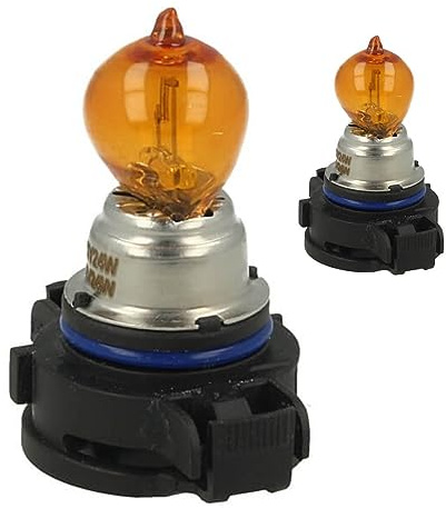 2 stycken 12V billampor, halvljus, helljus, dimljus etc. (PSY24W 12V 24W PG20-4 Amber)