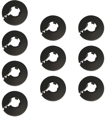 10 Stücke Heizungsrohr Rosette, für 17 mm Durchmesser Abdeckrosette, Rohrmanschetten Heizkörper Schmücken, Für Wasserleitungen, Heizungsrohre, Gasleitungen (Schwarz)