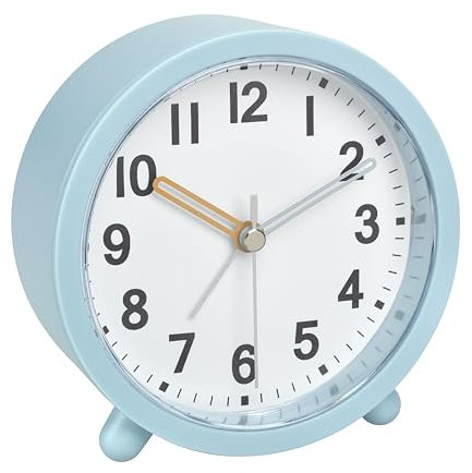 TFA Dostmann Analoger Wecker mit leisem Uhrwerk, 60.1043.20, Tischuhr mit Quarzuhrwerk, batteriebetrieben, inkl Schlummerfunktion, Hintergrundbeleuchtung, gut ablesbar, türkis