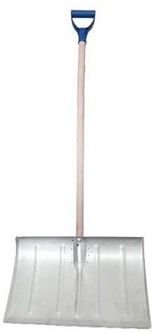 pokm toolsmarket - Schneeschaufel aus Metall, Schneeschieber mit Holzstiel & D-Griff, Schneeräumer ca. 130cm