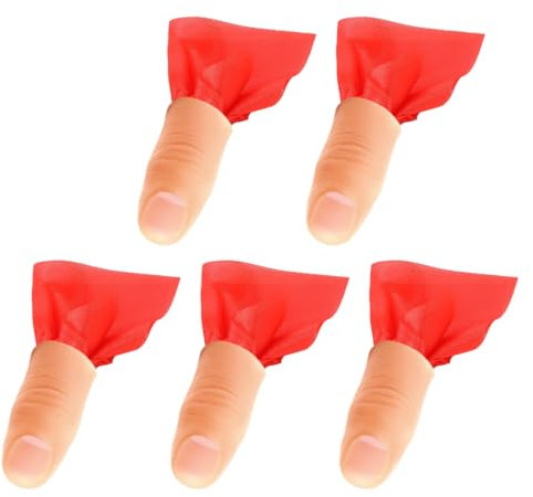 5 Pcs Faux Pouce avec Écharpe, Doigts Magiques Faux Pouce, Pointes de Pouce Douces et Fausses, Tour de Magie Doigt Faux Pouce Pouce Magique Pouce pour Fêtes, Carnavals, Halloween
