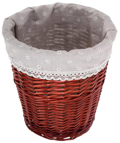 Cabilock Per Biancheria in Vimini Mano Portaoggetti in Paglia Fodera Rimovibile Per Organizzazione Casa Marrone