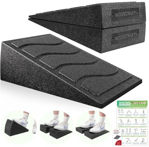 Slant Board, 5 Adjustable Angles Squat Wedge Block for calf stretcher, 480 lbs Weight Capacity Calf Raise Stretch Yoga Foam Wedge for Exercise, Squat, Ankle Mobility Balance Board (Black)