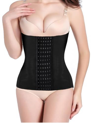 AOOWU Bauchgurt Nach Geburt, Rückbildungsgürtel Nach Geburt, Postpartum Gürtel für Damen, Korsett Damen Bauchweg Stark Formend Waist Trainer Corset mit 7 Knorpelstützen & 6 Knopfreihen