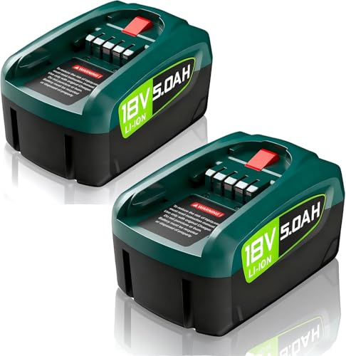 2 Pack 18V 5000mAh Lithium-Ion Replacement Battery for Bosch 18V PBA PSB PSR/Gardena PBA/GLORIA Wagner Rapid, for 18V Power Tools Garden Tools Domestic Appliances (Not Suitable for Unlimited Cleaners)