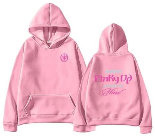 Temolie Katseye Damhuvtröja Merch Pinky Up Album Hoody för kvinnor grafiskt tryck överdimensionerad tröja tröja med fickor present till popmusikfans