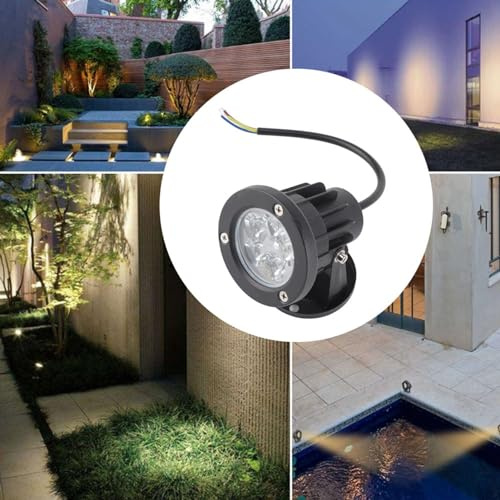 FTVOGUE LED Gräsmatta, Aluminium Vattentät Landskap Spotlight, 5W Ljusstyrka för Utomhusbruk Trädgård (5W vitt ljus)