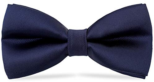 AWAYTR Fliege Schleife schon gebunden mit Hakenverschluß und verstellbar Formale Business Fliegen für Herren (Navy blau)