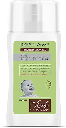Fiocchi di Riso - Spray Talco NON Talco - 100ml - Sudorazione e Zanzare - Crea una barriera naturale dermo-protettiva con profumazione sgradita alle zanzare.