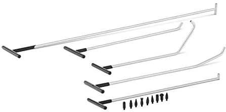 MSW MSW-DA-21 Kit Outils De Débosselage Redressage sans Peinture Carrosserie Tige DSP PDR pour Enlever Les Bosses sur La Voiture (Nombre de tiges : 5, Matériau : Acier Inoxydable, Débosselage Rapide)