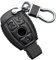 Coque de clé de voiture en cuir pour Mercedes Benz A B C E G K R S Class AMG CLA GLA VITO GLE ML GLK CLK Porte-clés accessoires coque de clé télécommande (coutures noires, 2 boutons)