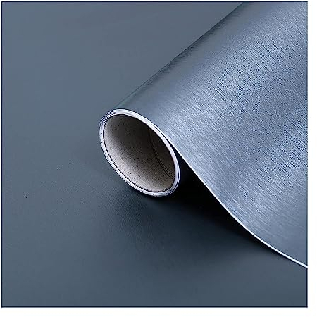d-c-fix papier adhésif pour meuble métallique Platino Gris acier - film autocollant décoratif rouleau vinyle - pour cuisine, porte - décoration revêtement peint stickers collant - 67,5 cm x 2 m