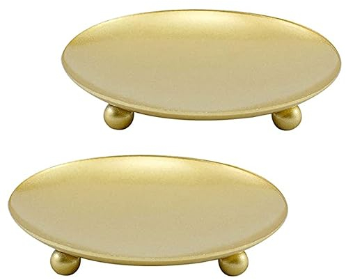 ALLAVA 2 Stück Kerzenhalter Stumpenkerzen, Kerzenständer Gold, Kerzenhalter Metall für Tischdekoration, Hochzeit, Gebet, Familie Party und Dekoration
