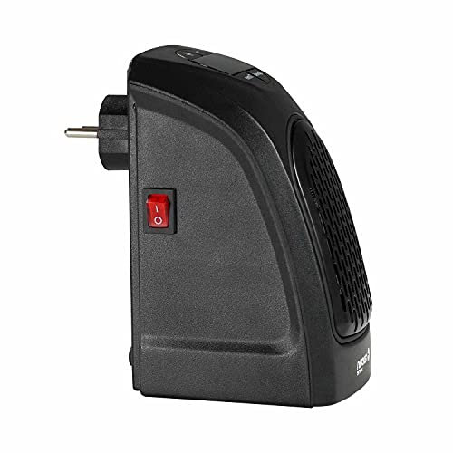 THINIA HOME Mini Calefactor de Enchufe a Pared 400W Negro