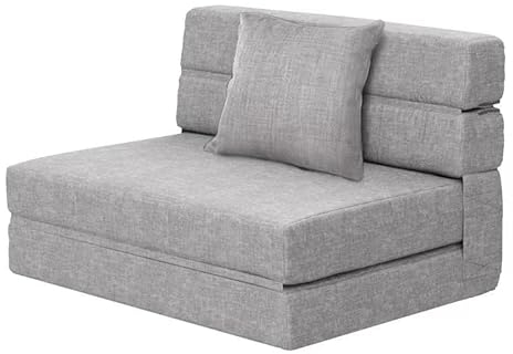 ANONER Schlafsessel Gästesofa mit Schlaffunktion, Klappmatratze mit Memory Schaum & Kissen, Schlafsessel Klappbar für Wohnzimmer Lofts, Doppelgästematratze Waschbar Set, Hellgrau