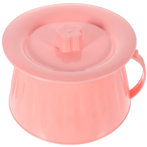 Chamber Pot with Lid Commode Bucket Urinal Bottle Urine Pots Potty Pee Bucket Portable Toilet Urinal Basin Potty Bedside Urinal for Women Men Elderly Kid Pink