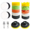Dutreg Ensemble de 18 éponges de polissage, kit de 80mm Polissage Pad avec manuel, 3 types de tampons de polissage pour Polissage, Rodoir et Cirage Voiture