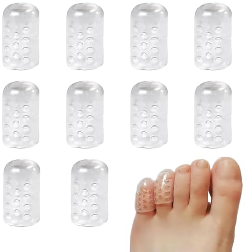 10 Pezzi Protezione Dita Piedi Silicone,Proteggi Dita Piedi Gel,Protezione Mignolo Piede,Copri Piedi Traspiranti,per prevenire vesciche, calli e duroni, ritagliabile per uomo e donna