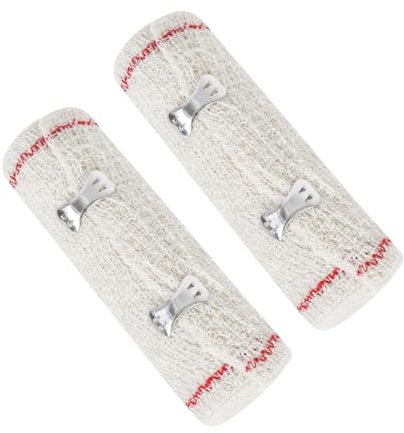 Zimoer 2 fasce elastiche per un sostegno efficace, bendaggio elastico medico, rullo di compressione con clip extra in metallo, 5 cm x 4,5 metri (rosso)