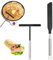 pcsfoe 2 Stück Crepes Verteiler,Edelstahl Crepes Wender,Crepes Maker,Crepes Zubehör,Zubehör Crepes Set,Spatel Schwarz Crepes Maker Zubehör Für Zuhause Küche Backen Kochen Backwerkzeuge