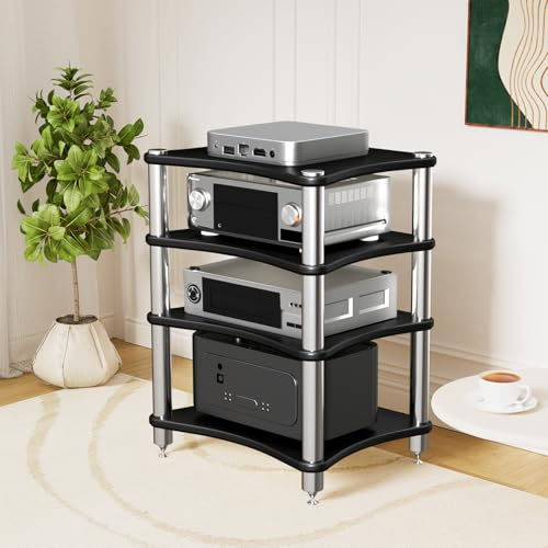 SHZYJBRY Estante HiFi Audio Soporte de Medios | Soporte de Audio y Video, Soporte TV, Centro de Entretenimiento, Soporte de Discos para Amplificador
