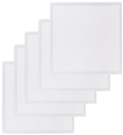 Brightex, Pack of 5 48W LED Ceiling Panel Light 600x600mm – Ultra Bright 4320 Lumen Cool White Downlight, Recessed or Suspended Office Panel Tile for Commercial & Home Use