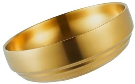 Ipetboom Ciotola Noodle in Acciaio Inossidabile Doppio Dorata Per Insalata Zuppa e Riso Resistente e Multifunzionale Per Cucina Casa e Ristorante