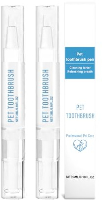 GNAUMORE 2 Piezas Pluma Cepillo Dientes para Mascotas,Bolígrafo De Cepillo Dientes para Mascotas,Pluma Limpieza De Diente Perros Gatos,Pet Toothbrush Pen Limpiar,Lápiz Cepillos Diente Mascota