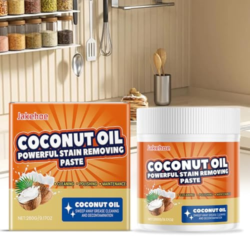 Détergent puissant multi-usage pour la cuisine, dégraissant intensif écologique, nettoyant et polisseur en acier inoxydable à l'huile de coco pour micro-ondes, four et plaque de cuisson