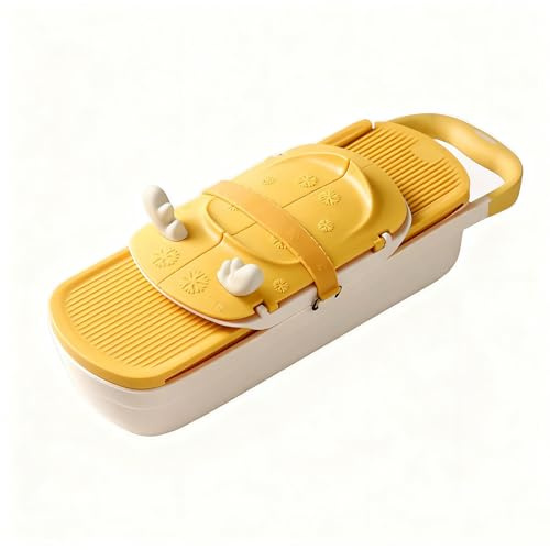Affettaverdure da Cucina for Frutta e Verdura, Grattugia for Verdure 4 in 1 con Contenitore di Scolo e Lame in Acciaio Inox