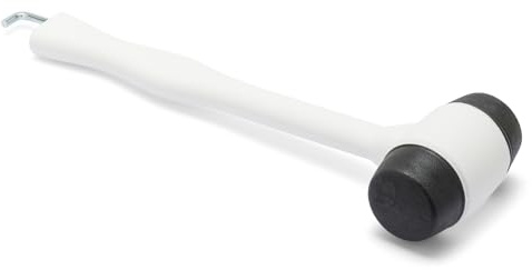 MOSCATELLI - Multifunktionell campinghammare, robust och ergonomisk med krok för att ta bort pinnar – vit