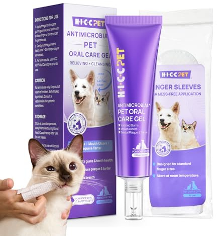 HICC PET Dog Dental Gel, Gentle Teeth Cleaning Gel for Dogs & Cats