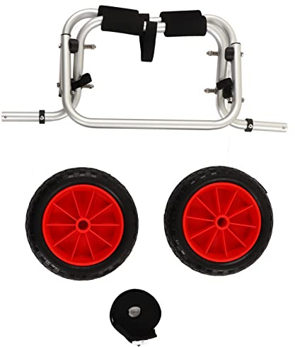 Kajakvagn Flyg Aluminium 25cm Diameter PU Hjul Justerbara Hopfällbara Båtbärarvagn Tillbehör
