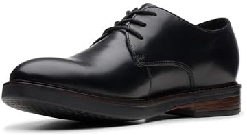 Clarks Homme Léger, résistant, Paul Son uni d'affaires, Chaussures en Cuir, légères, Respirantes, Anti-Fatigue, Noir, 41 EU