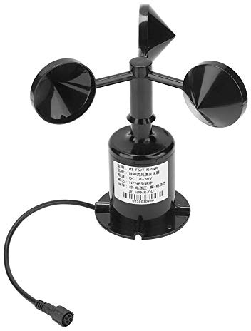 Neufday Wind Speed Sensor, 0-70m/s Environment Signal Output Pulse Type Three Cups Anemometer, High Precision, Anti-electromagnetic Interference
