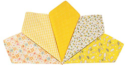 HOULIFE Damen Blumen Taschentücher aus Reiner Baumwolle Gelb Stofftaschentücher für Alltagsgebrauch 5/10 Stücke 36x36cm Muttertagsgeschenk