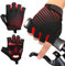 JTENG MTB Handschuhe,Halbfinger Sommer Fahrradhandschuhe für Männer und Frauen,Stoßfestes GELAtmungsaktivBequemRutschfest Geeignet für Motorräder Fahrräder MTB Fitnessstudio (Rot, L)