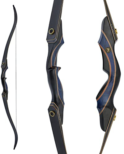 DRAKE ARCHERY Elite Blue Royal - 60 Zoll - 20-60 lbs - Take Down Recurvebogen (35 lbs, Rechtshand)