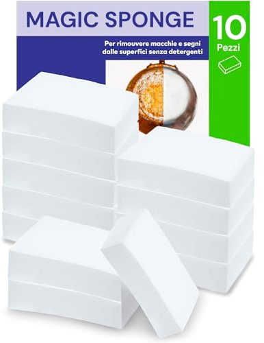 Avilia Spugna Gomma Magica Cancella Macchie, Confezione da 10 Pezzi – Per Rimuovere Macchie - Segni - Germi e Batteri dalle Superfici senza Detergenti