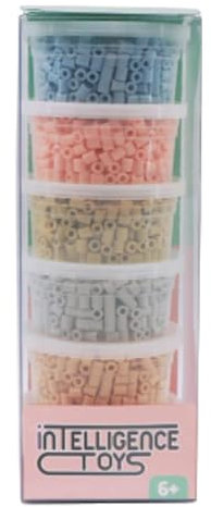 6 cuentas de planchar medianas con 500 perlas de planchar de colores mixtos (compatible con todas las placas de lápiz midi)