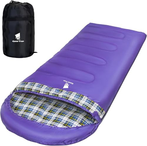 GEERTOP Sac de Couchage Adulte XXL 220 x 100cm, Sac de Couchage Hiver avec Sac de Compression Randonnee, Portable Léger pour Camping Trekking Les Activités de Plein Air