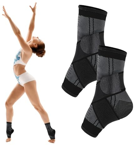 CIATBYYJ 1 paio di fasce per caviglia professionali, cavigliere con chiusura in , unisex, colore nero per scarpe EU 33 – 36