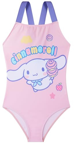 Cinnamoroll Bañador Niña 5-14 Años, Traje de Baño Infantil Una Pieza con Tirantes Ajustables, Ropa de Baño para Playa Piscina, Verano Regalo Niña (11-12 Años, Rosa Cinnamoroll)