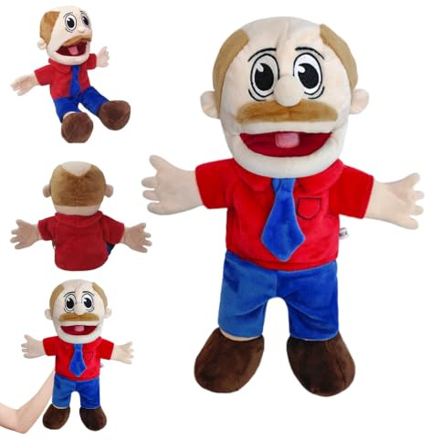 KQWVZ Jeffy Puppet Plush Toy Doll, 40cm Jeffy Hand Puppets with Working Mouth, Funny S-m-l Puppet Plush Toy Doll for Play House, Soft PuppetS for Birthday Christmas Halloween Party